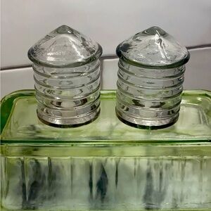 Vintage Clear glass S&P